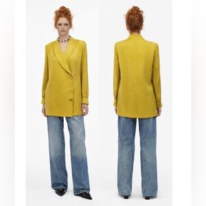 Dana Buchman silk yellow blazer